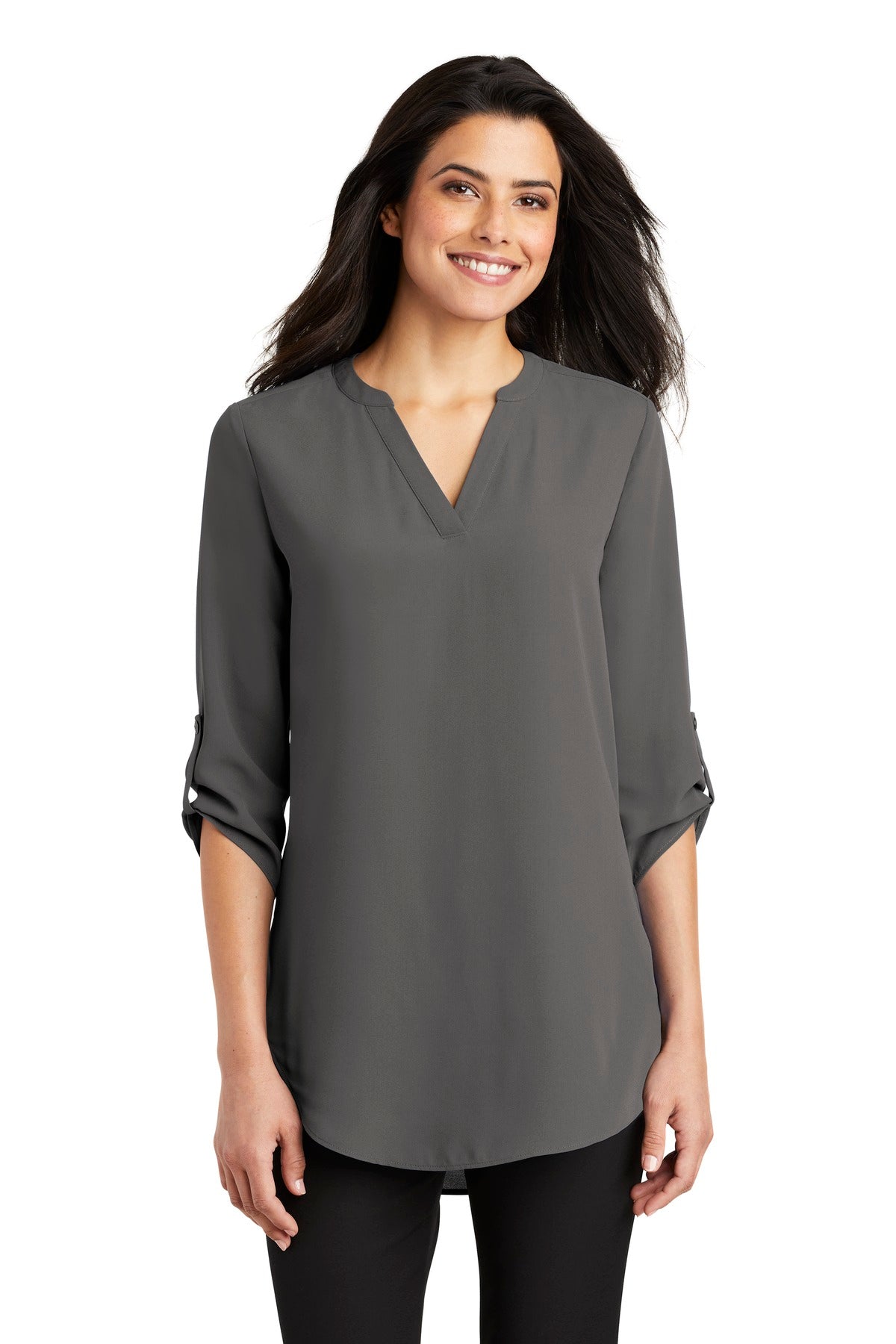 Port Authority Women's 3/4-Sleeve Tunic Blouse. LW701 in Sterling Grey