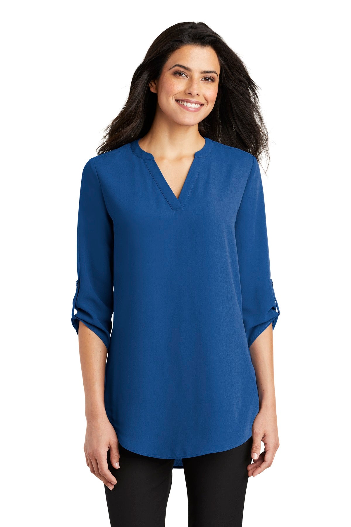 Port Authority Women's 3/4-Sleeve Tunic Blouse. LW701 in True Blue