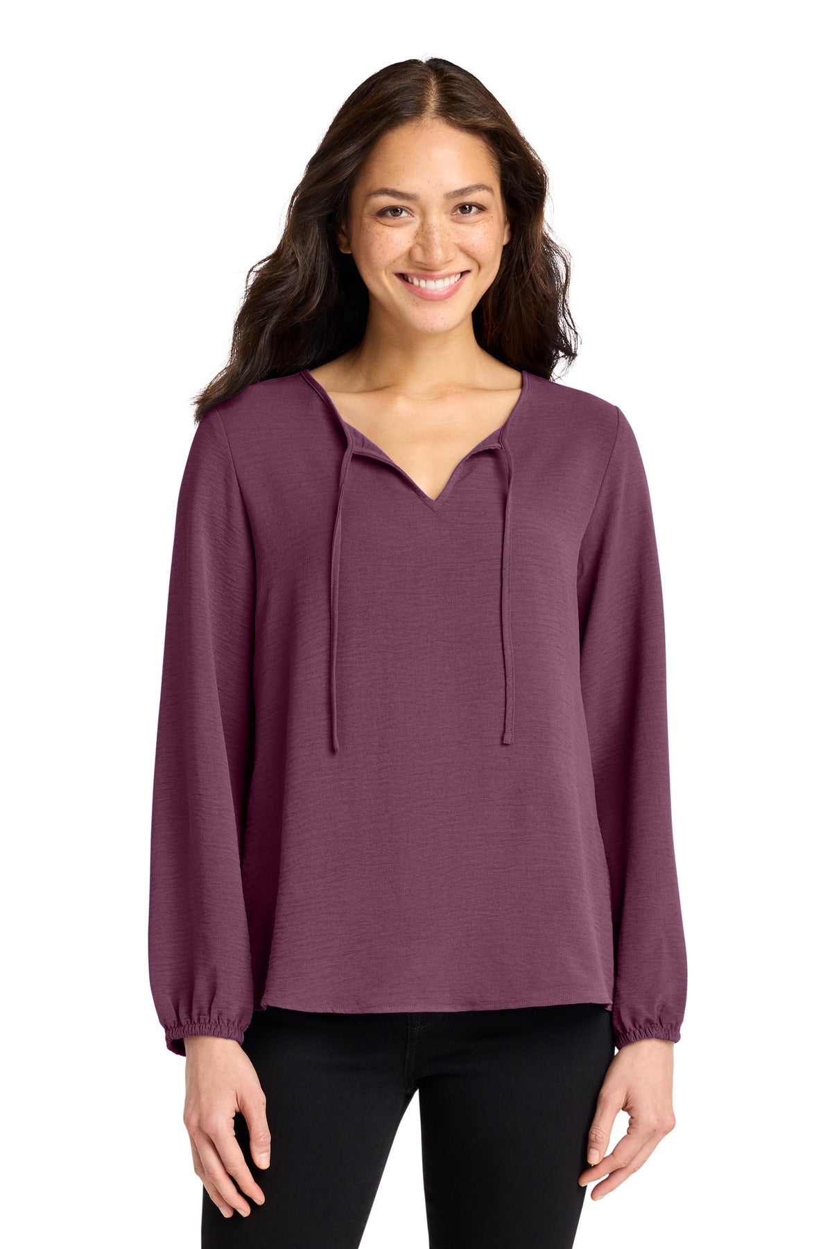 Port Authority Women's Textured Crepe Blouse LW714 in Purple Mist