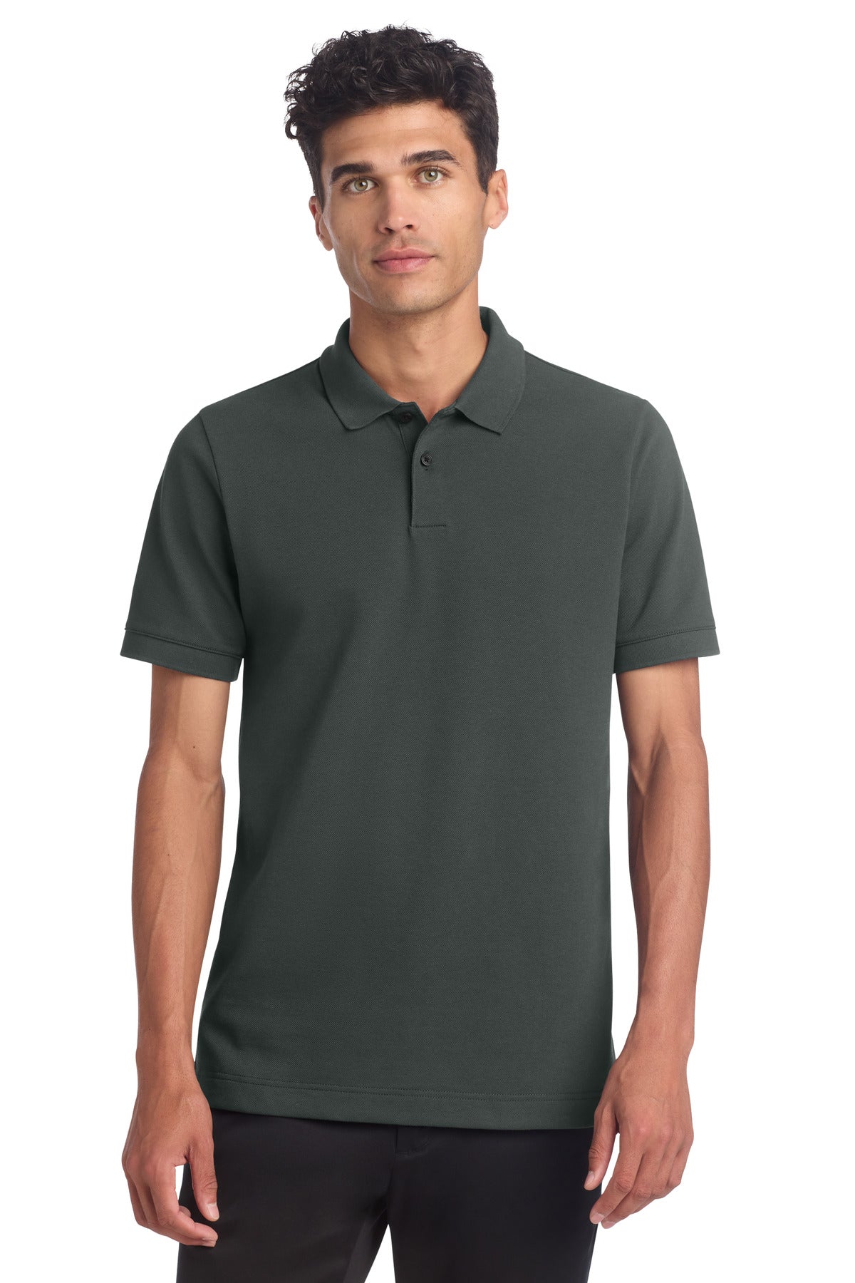Mercer+Mettle Stretch Heavyweight Pique Polo MM1000 in Anchor Grey