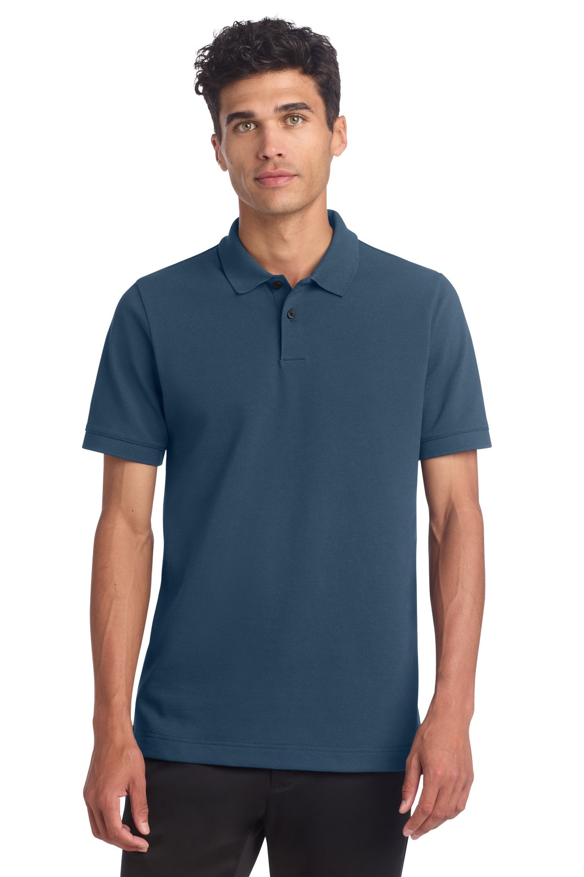 Mercer+Mettle Stretch Heavyweight Pique Polo MM1000 in Insignia Blue