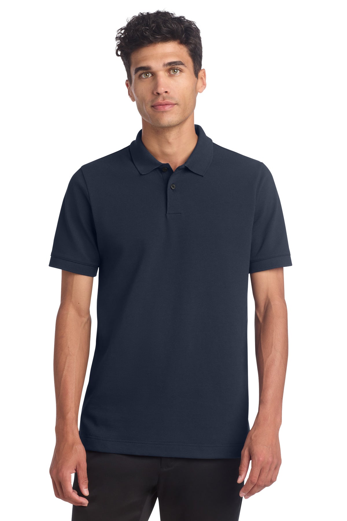Mercer+Mettle Stretch Heavyweight Pique Polo MM1000 in Night Navy