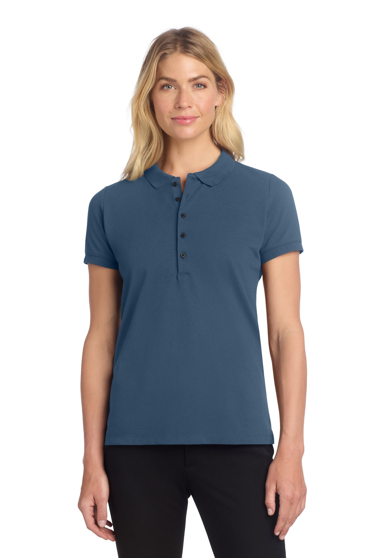 Mercer+Mettle Women's Stretch Heavyweight Pique Polo MM1001 in Insignia Blue