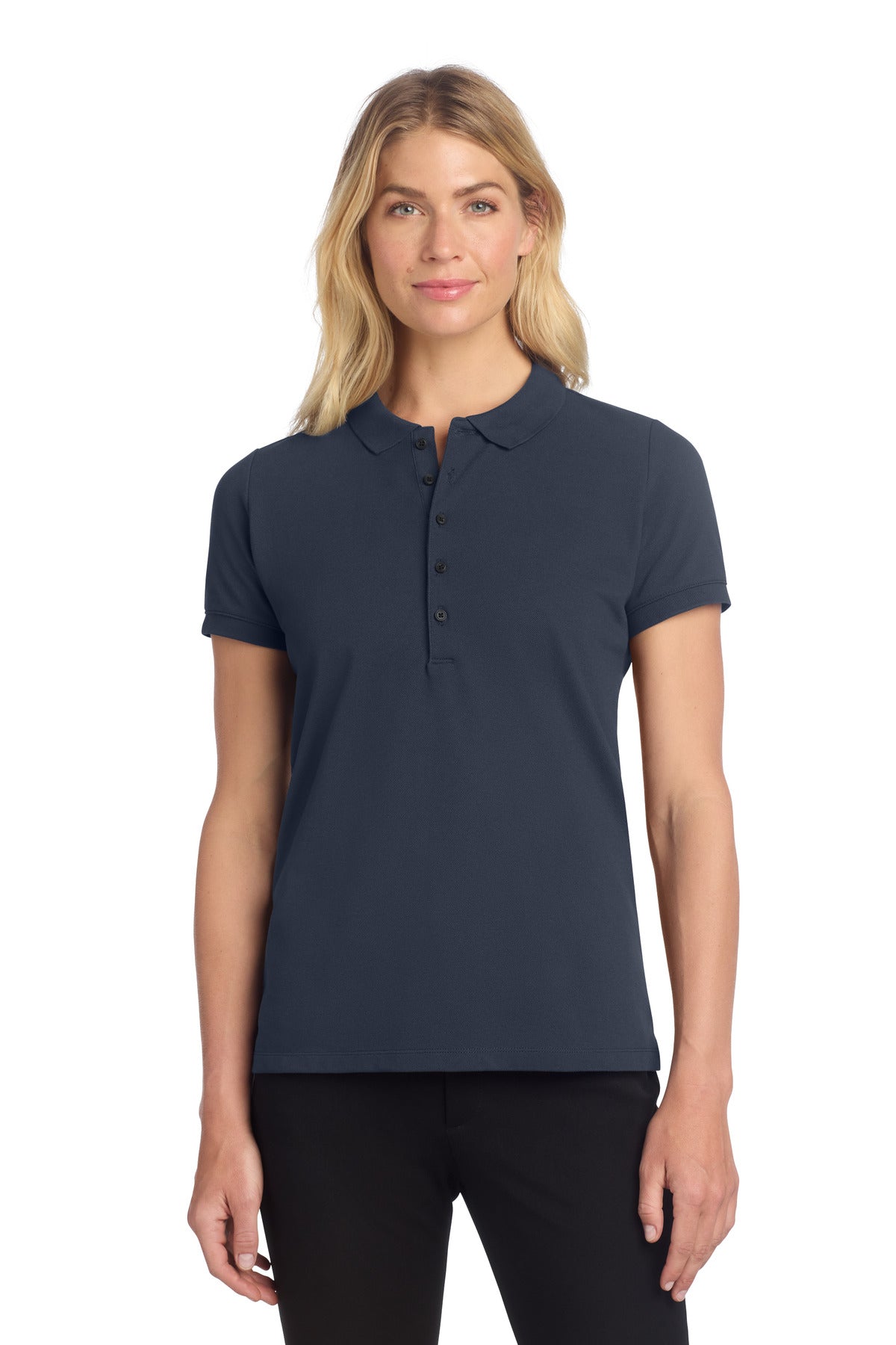 Mercer+Mettle Women's Stretch Heavyweight Pique Polo MM1001 in Night Navy