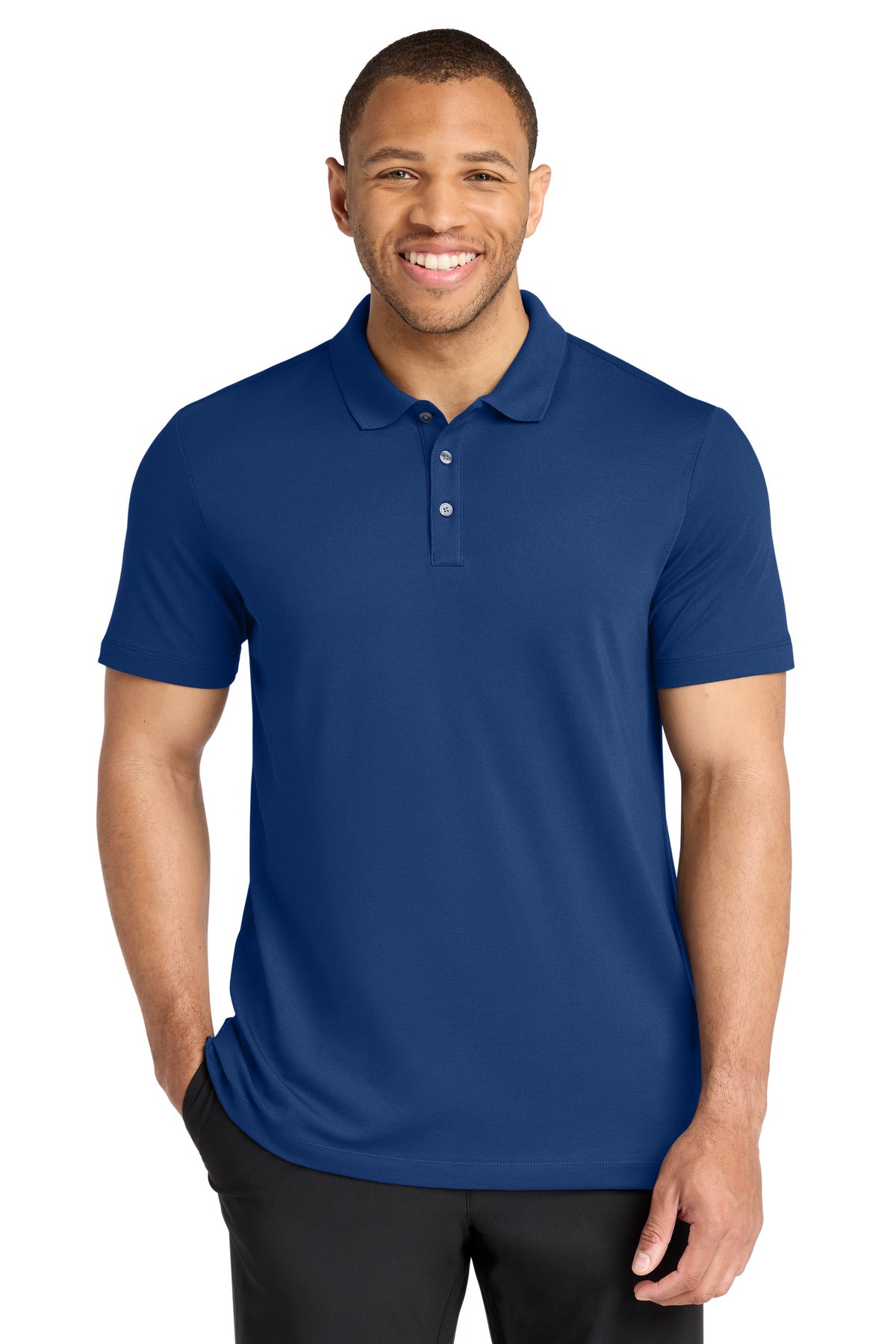 Mercer+Mettle Stretch Pique Polo MM1004 in Blue Note