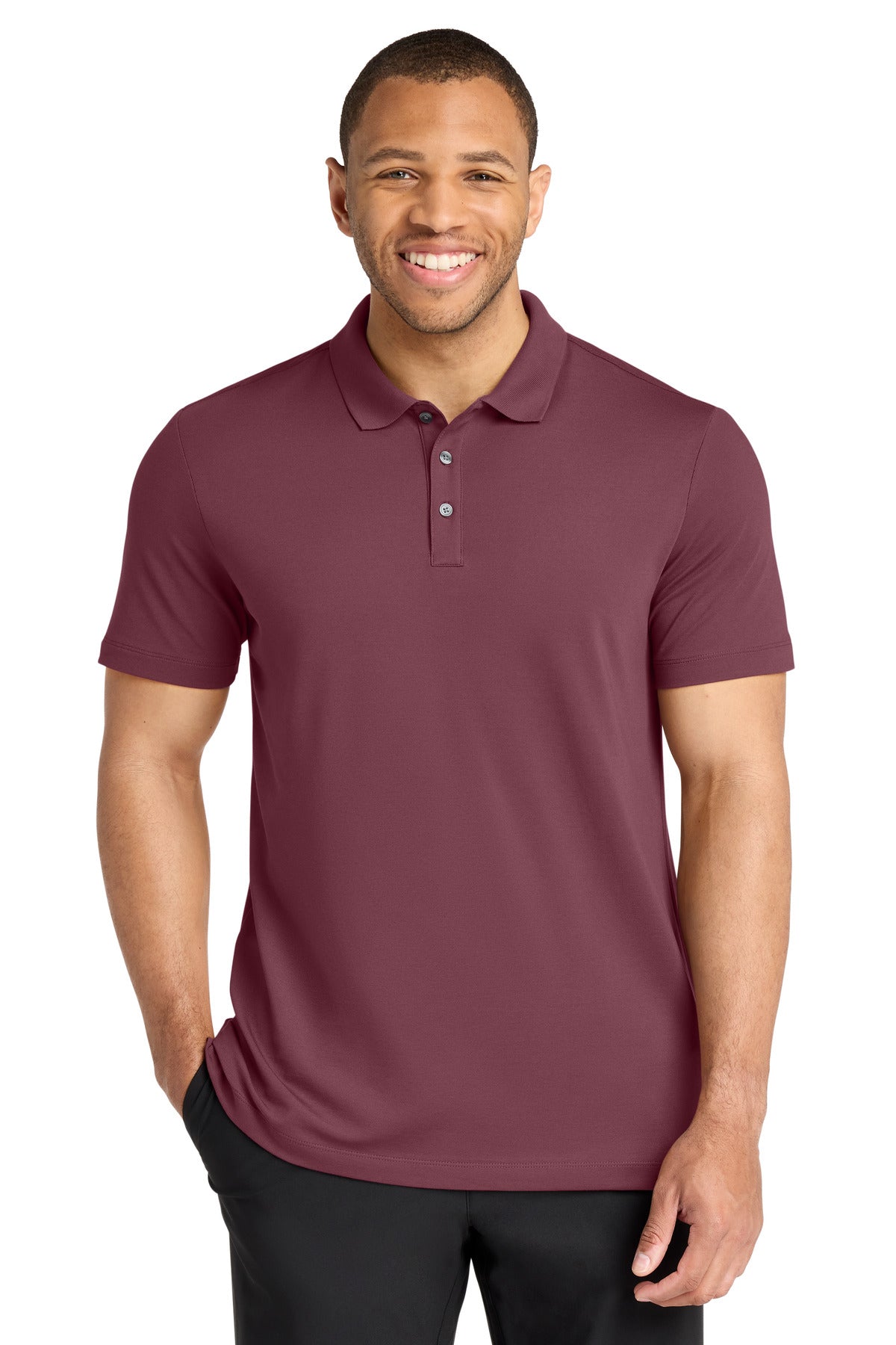 Mercer+Mettle Stretch Pique Polo MM1004 in Rosewood