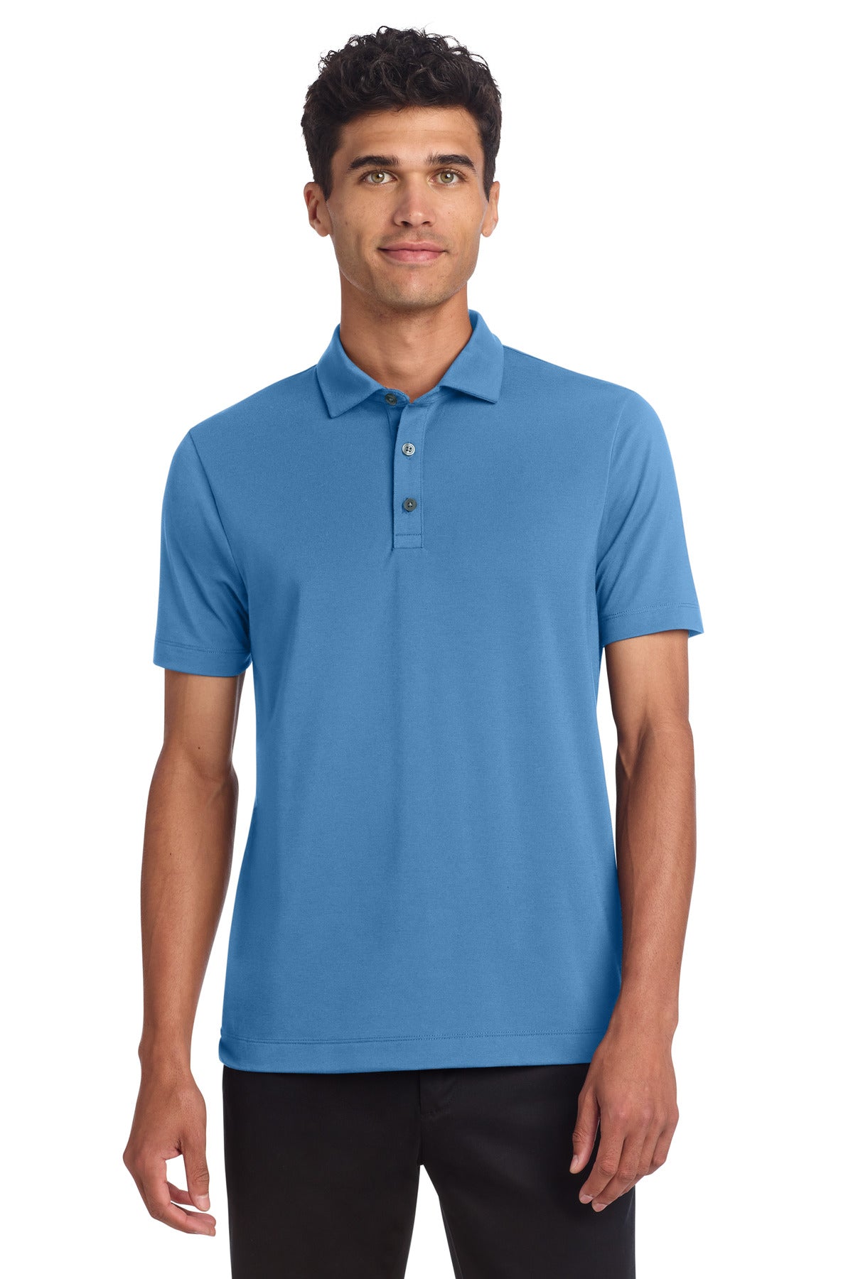 Mercer+Mettle Stretch Jersey Polo MM1014 in Parisian Blue
