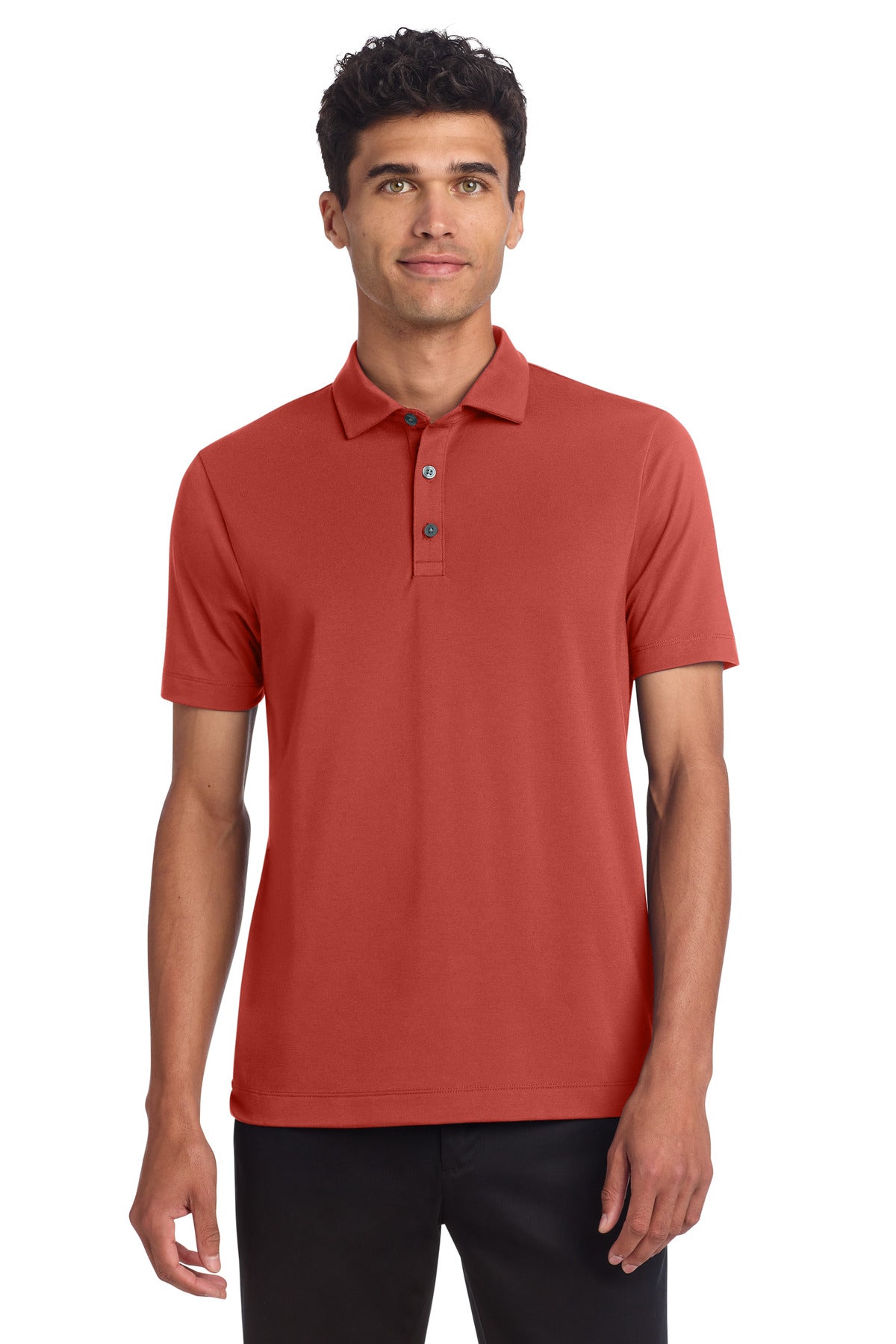 Mercer+Mettle Stretch Jersey Polo MM1014 in Terracotta