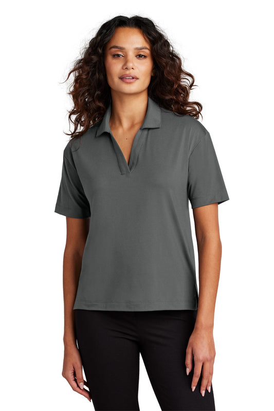 Mercer+Mettle Women's Stretch Jersey Polo MM1015 in Anchor Grey