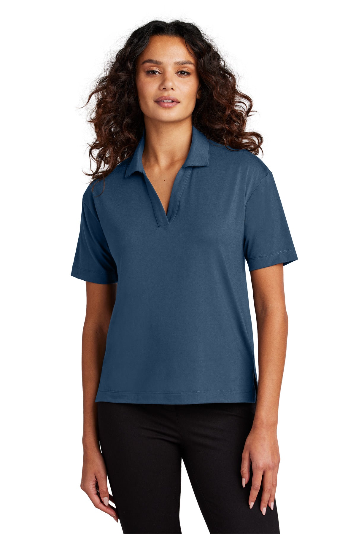 Mercer+Mettle Women's Stretch Jersey Polo MM1015 in Insignia Blue