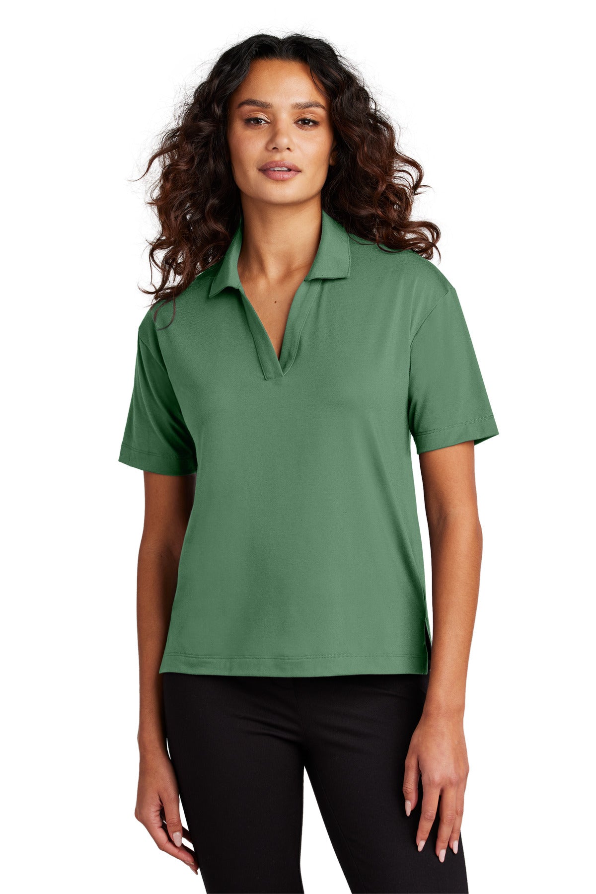 Mercer+Mettle Women's Stretch Jersey Polo MM1015 in Sage