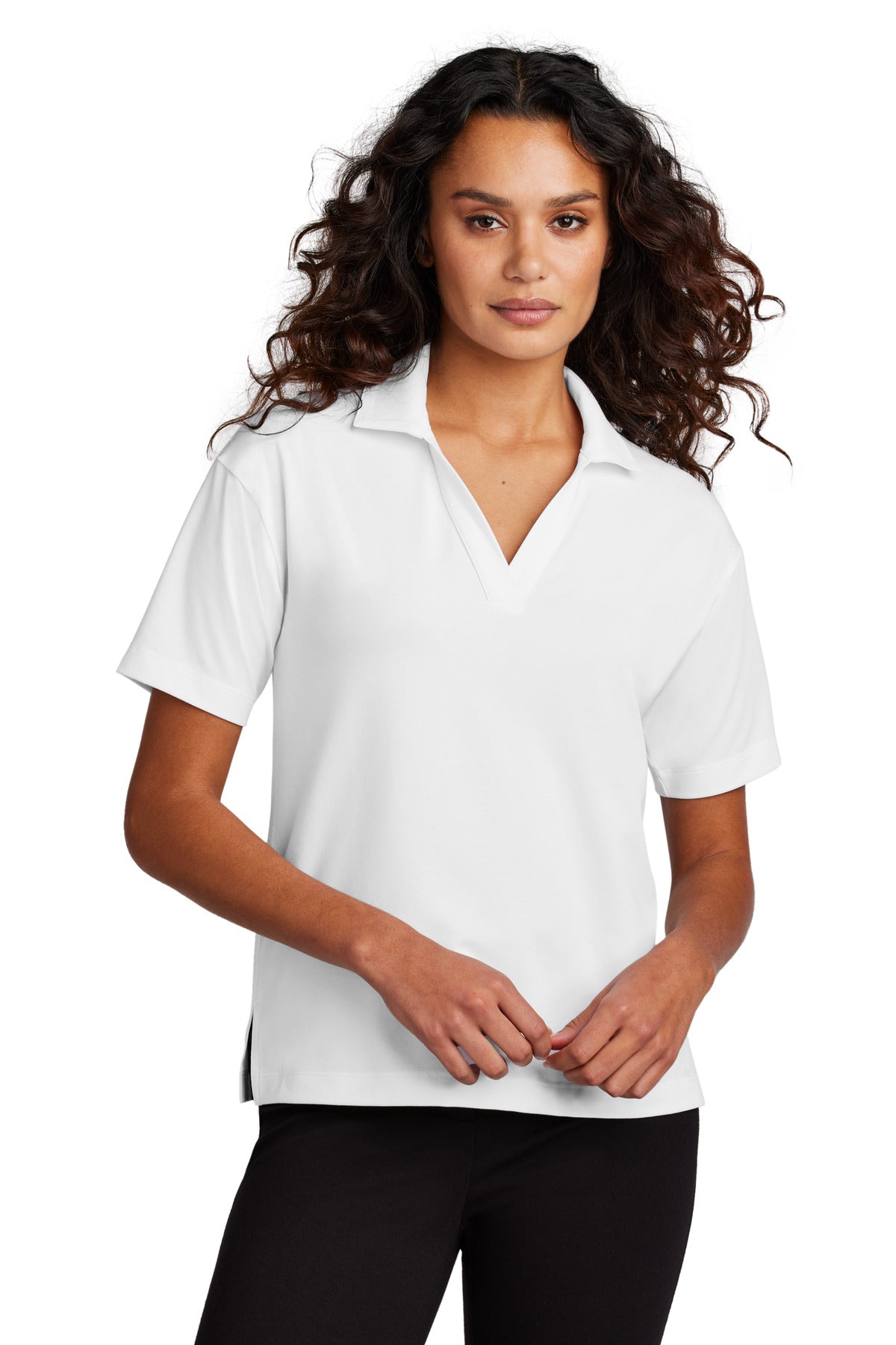 Mercer+Mettle Women's Stretch Jersey Polo MM1015 in White