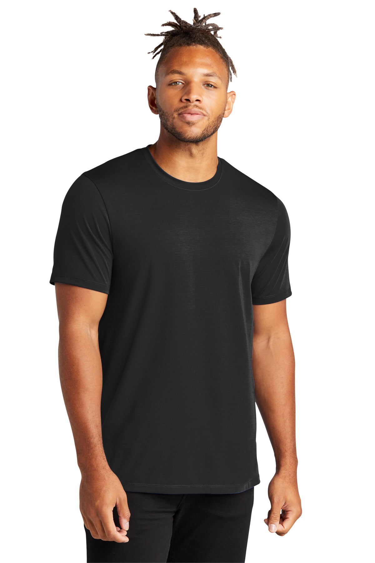 Mercer+Mettle Stretch Jersey Crew MM1016 in Deep Black