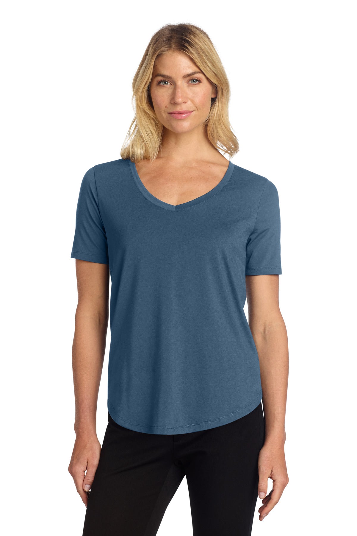 Mercer+Mettle Women's Stretch Jersey Relaxed Scoop MM1017 in Insignia Blue