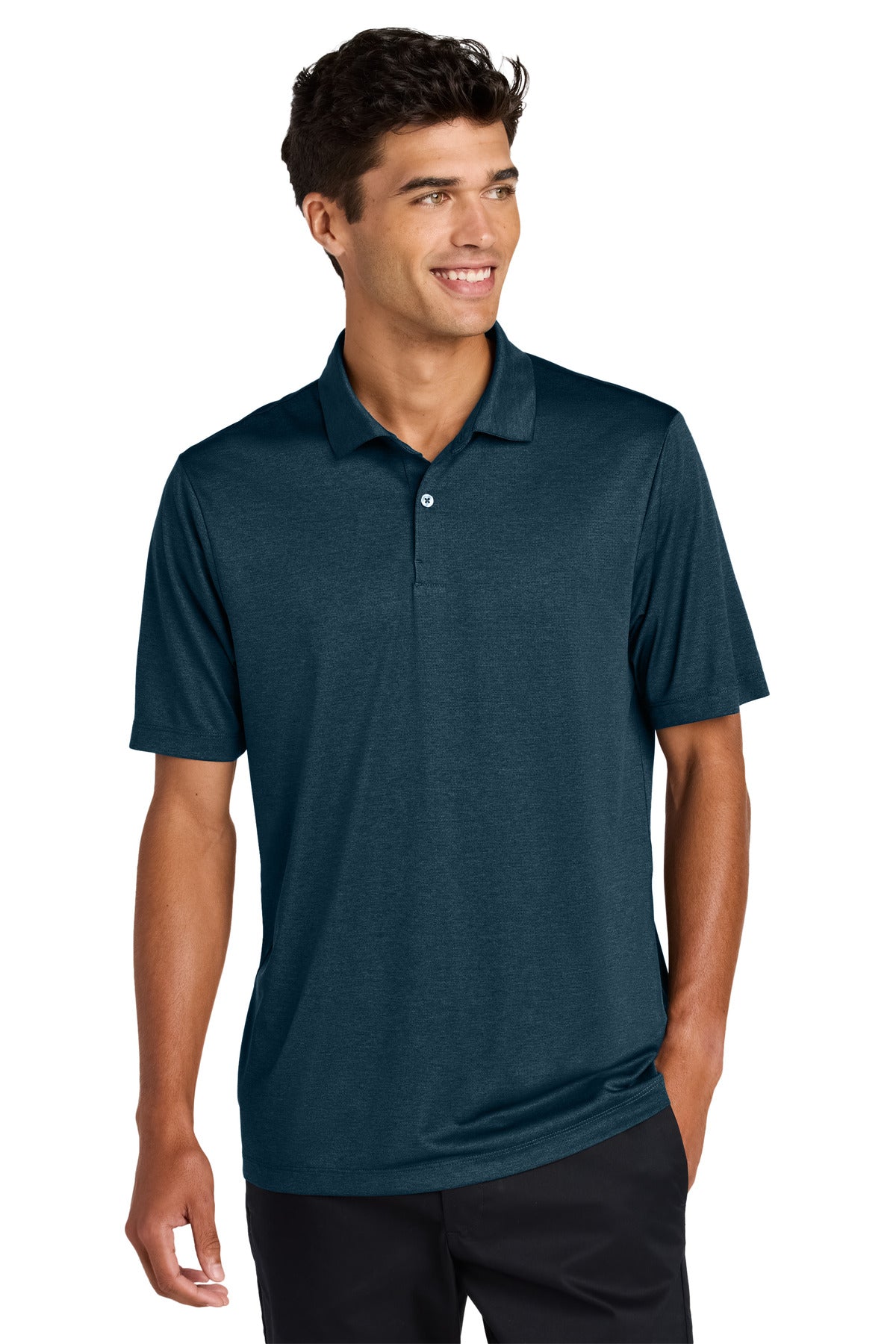 Mercer+Mettle Recharge Jersey Polo MM1020 in Insignia Blue Heather
