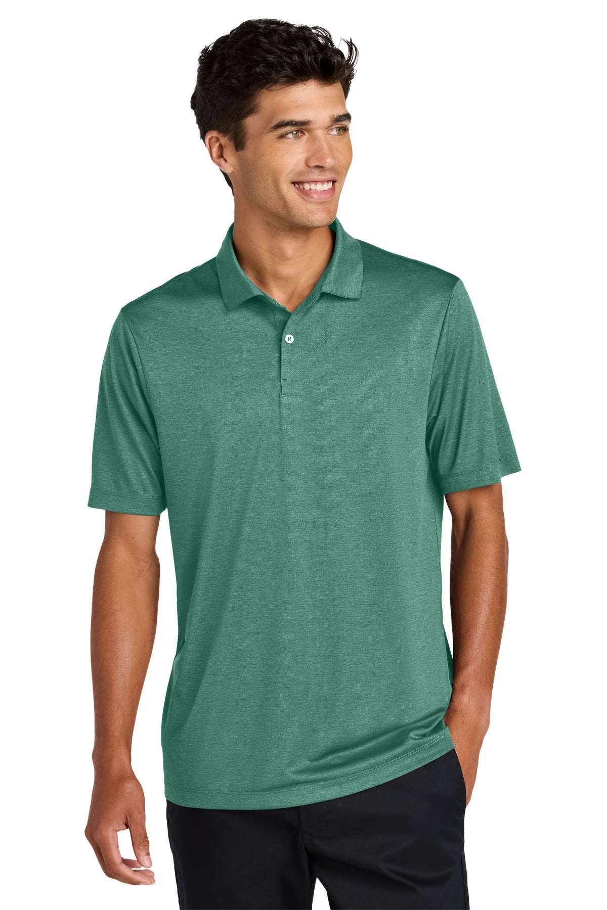 Mercer+Mettle Recharge Jersey Polo MM1020 in Sage Heather