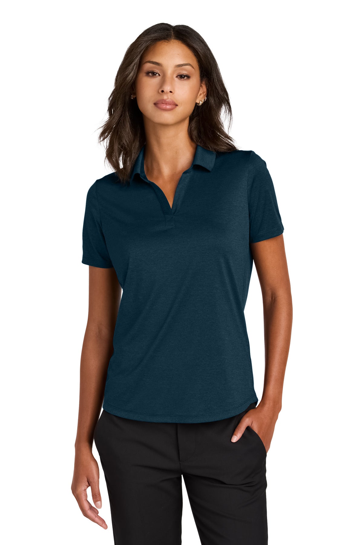 Mercer+Mettle Women's Recharge Jersey Polo MM1021 in Insignia Blue Heather