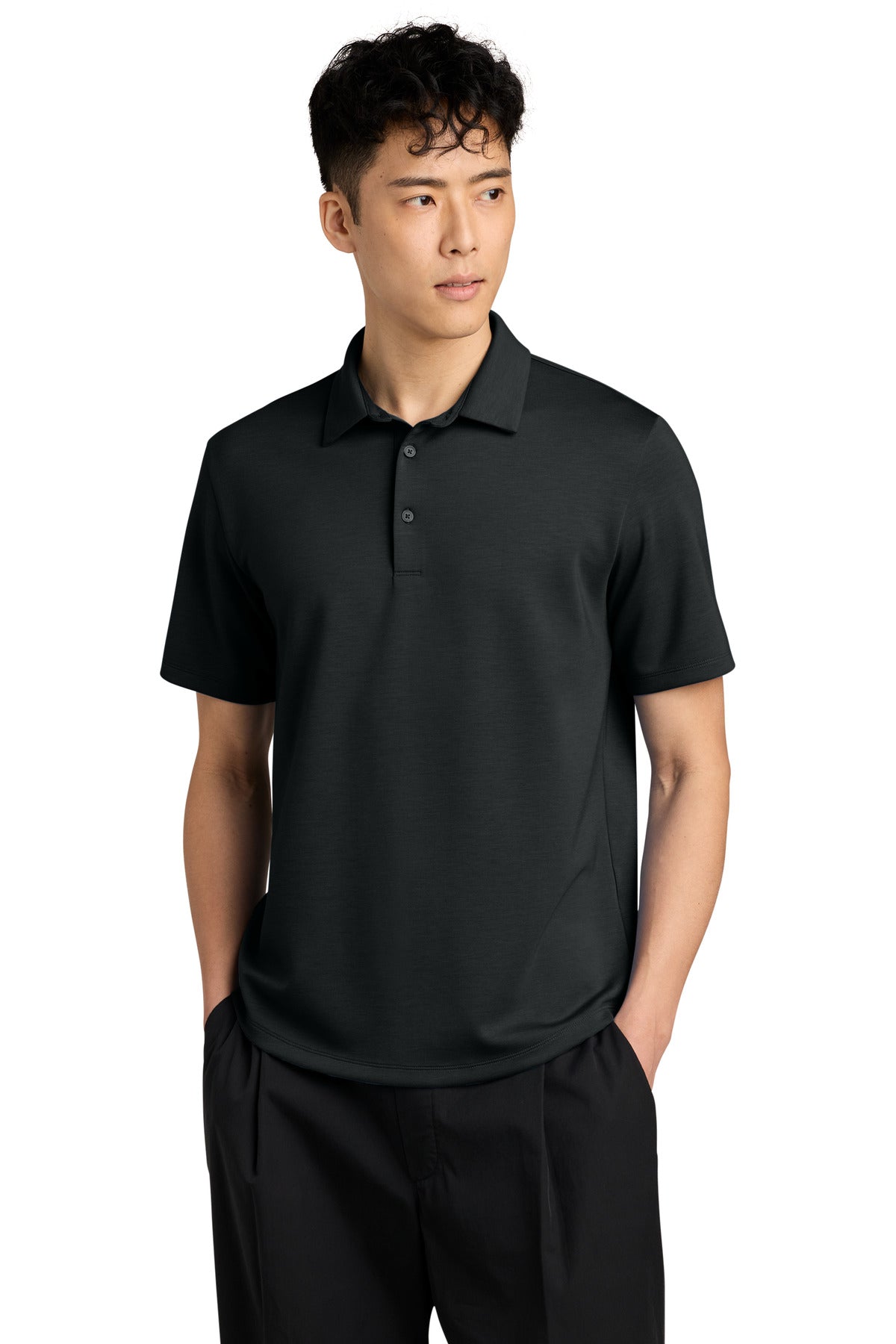 Mercer+Mettle Lite Spacer Polo MM1040 in Deep Black