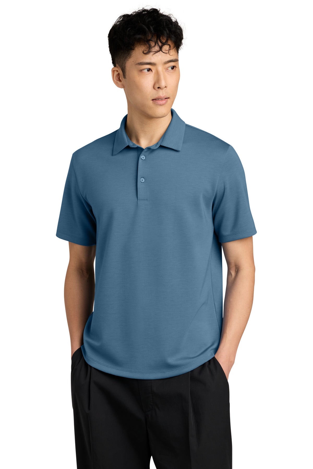 Mercer+Mettle Lite Spacer Polo MM1040 in Harbor Blue