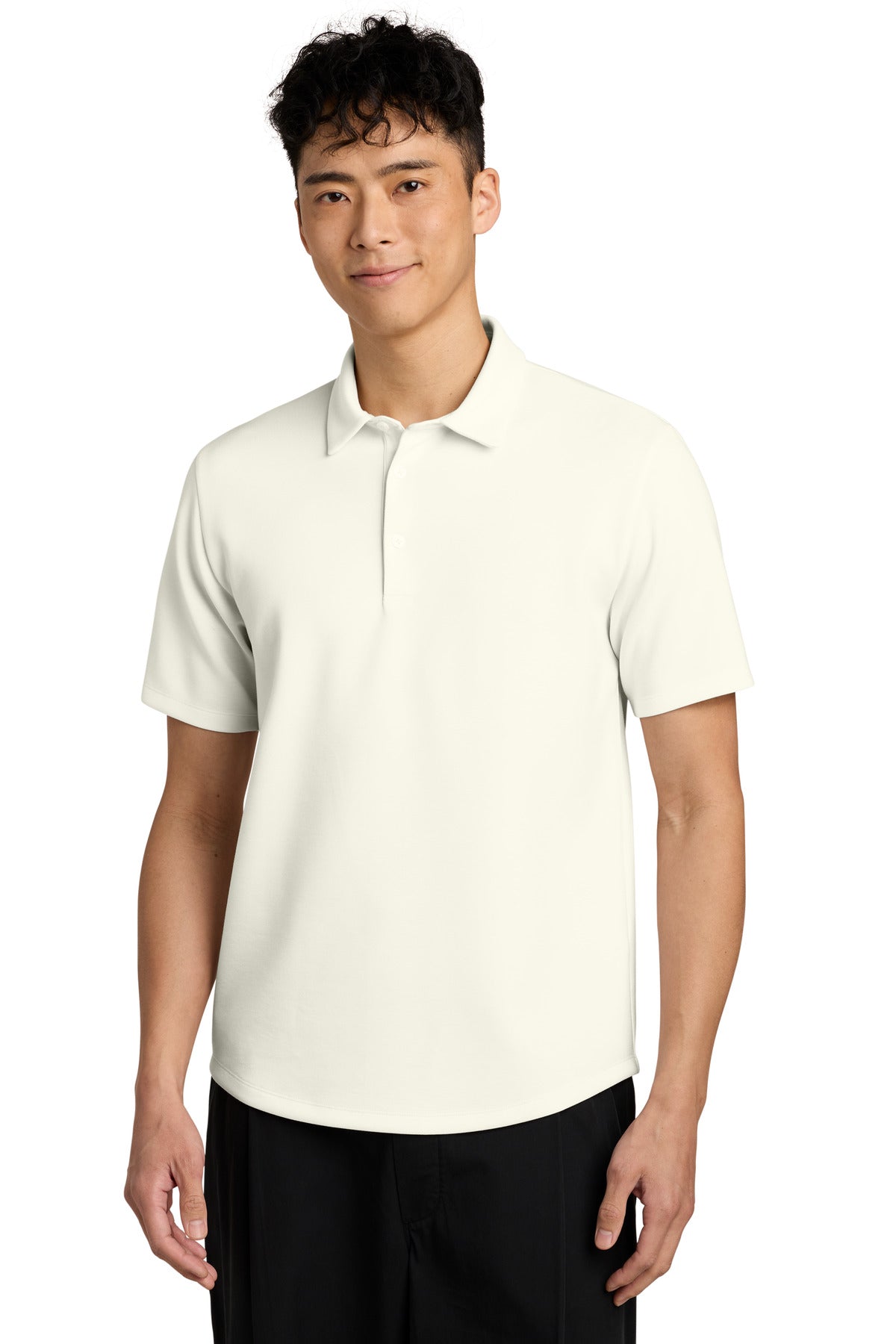 Mercer+Mettle Lite Spacer Polo MM1040 in Ivory Chiffon