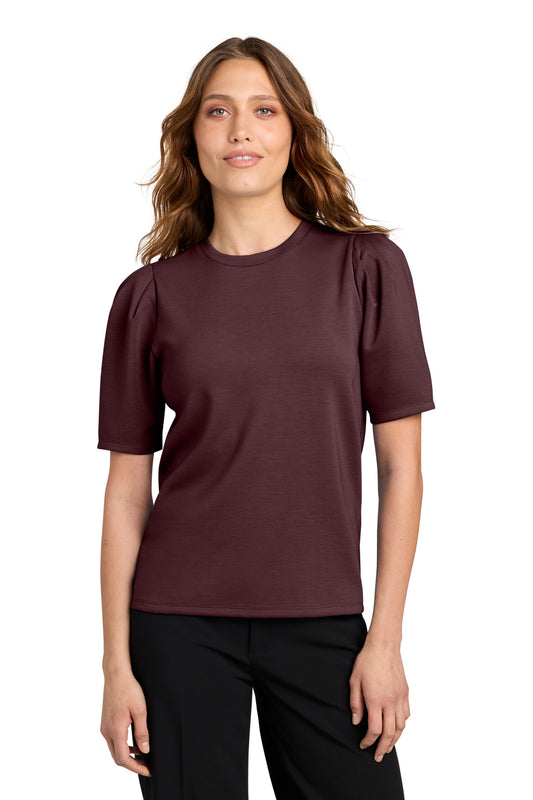 Mercer+Mettle Women's Short Sleeve Lite Spacer Top MM1041 in Dark Raisin