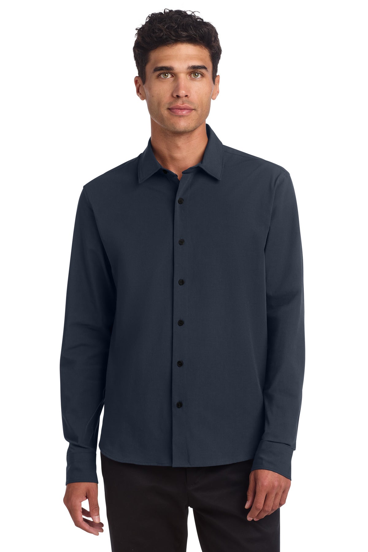Mercer+Mettle Long Sleeve Stretch Woven Shirt MM2000 in Night Navy