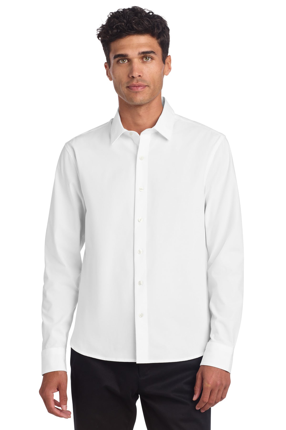 Mercer+Mettle Long Sleeve Stretch Woven Shirt MM2000 in White