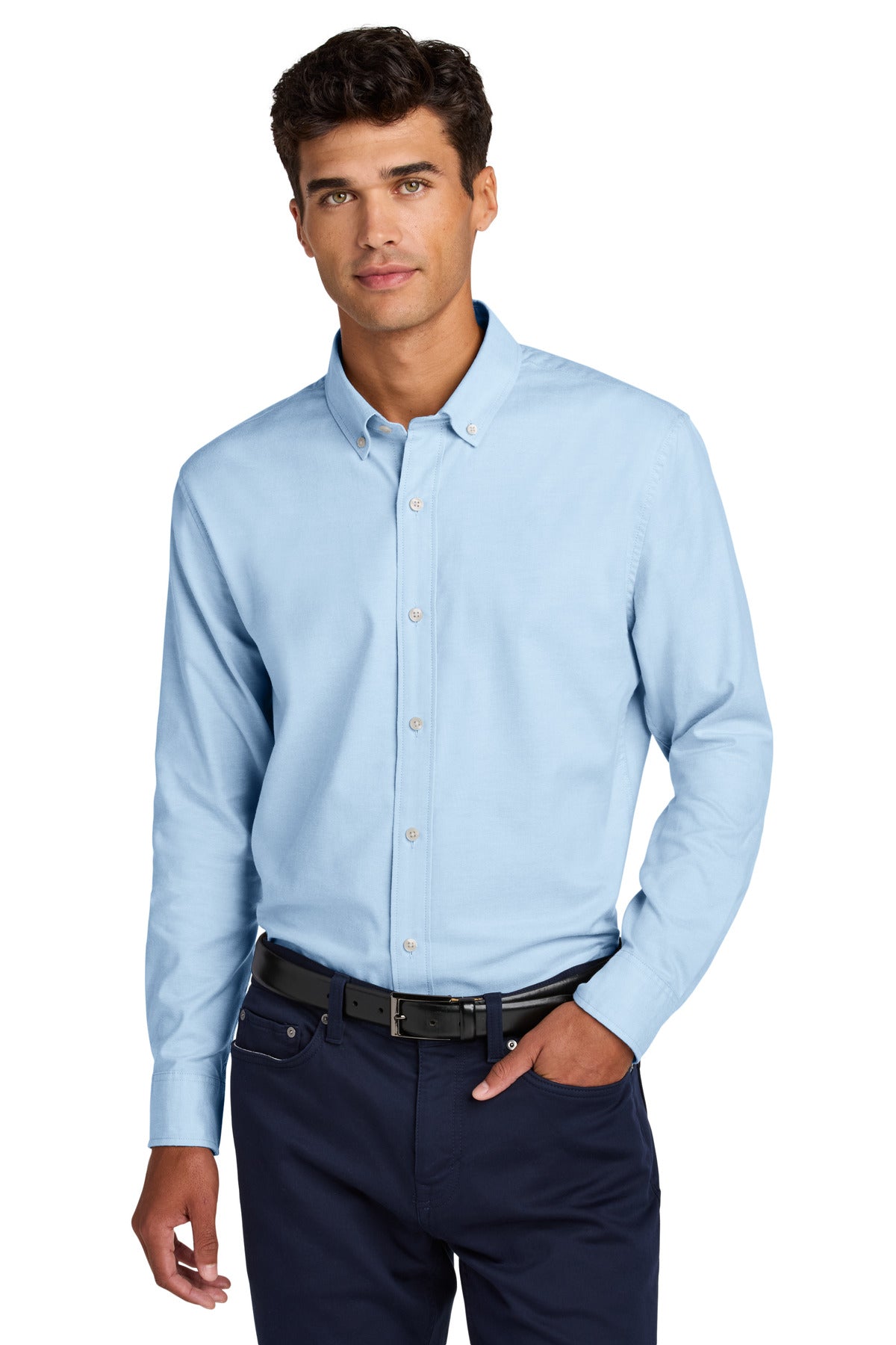 Mercer+Mettle Long Sleeve Modern Oxford Shirt MM2002 in Light Blue