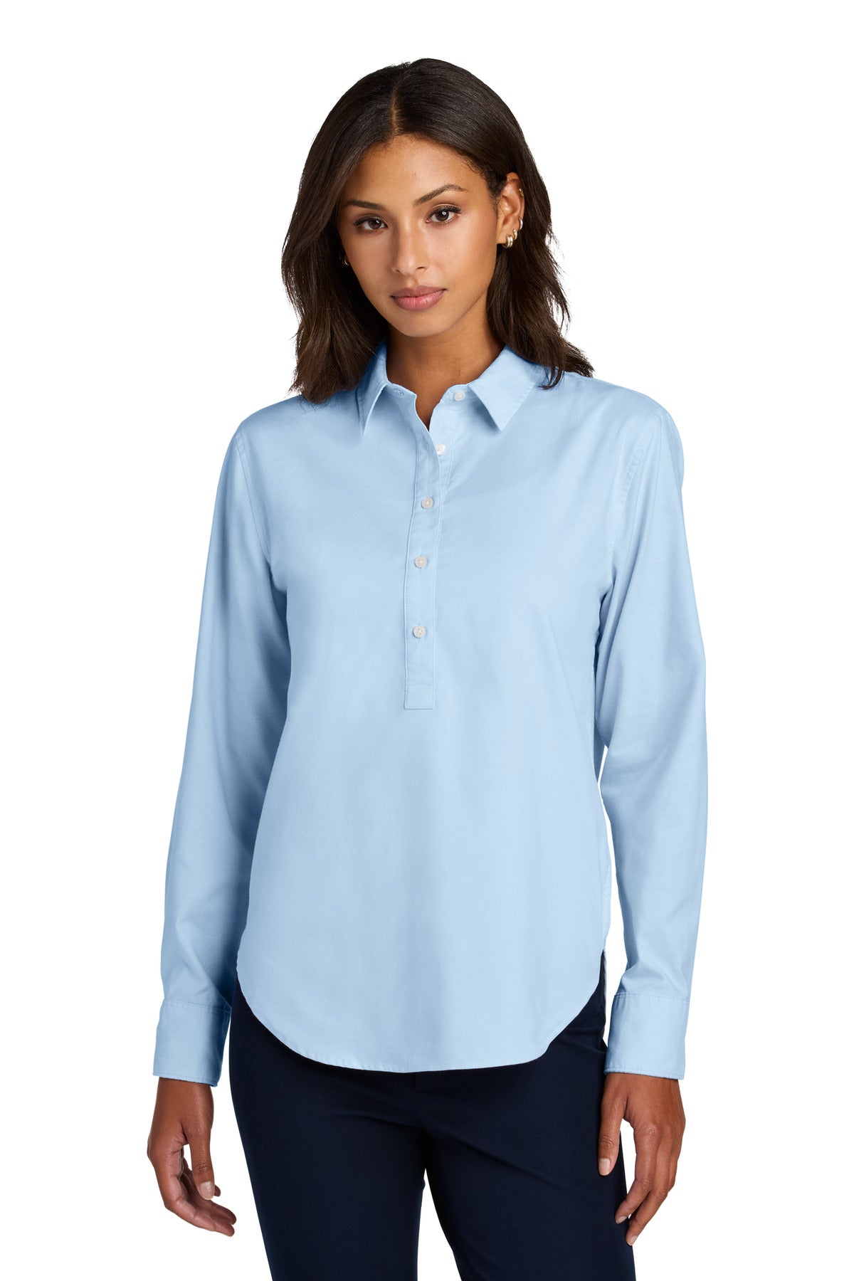 Mercer+Mettle Women's Long Sleeve Modern Oxford Shirt MM2003 in Light Blue