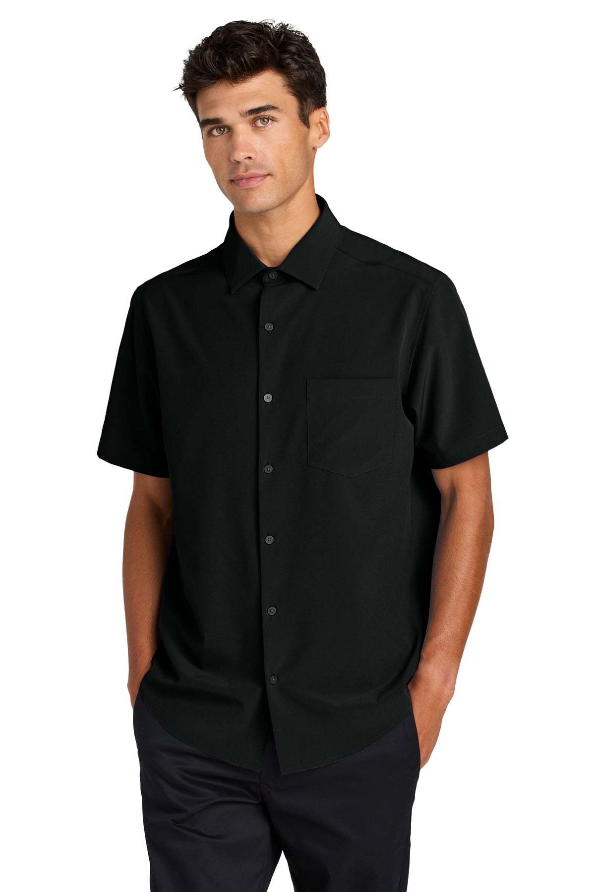 Mercer+Mettle Short Sleeve UV Capital Tech Shirt MM2006 in Deep Black