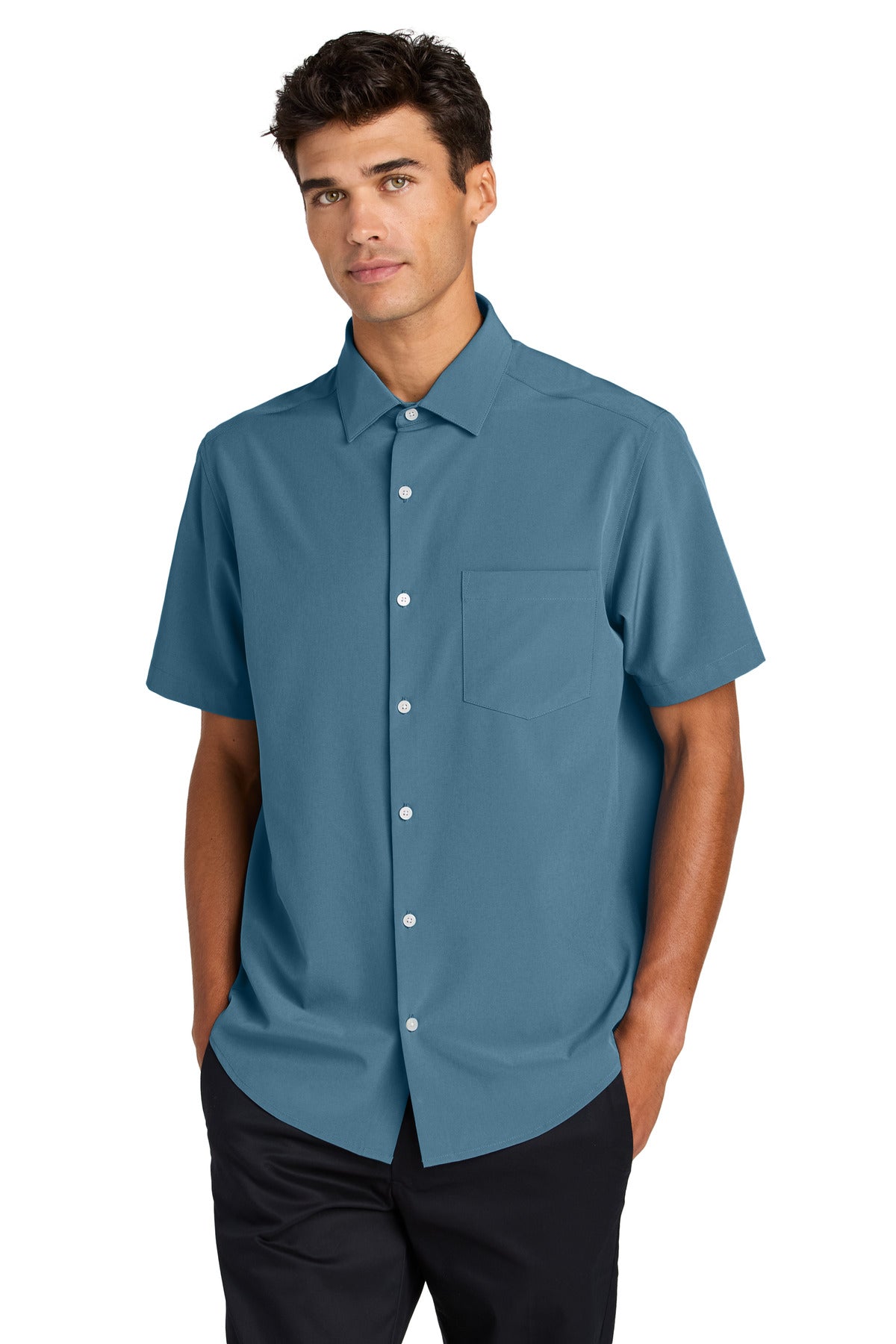 Mercer+Mettle Short Sleeve UV Capital Tech Shirt MM2006 in Harbor Blue