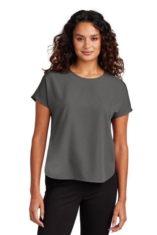 Mercer+Mettle Women's Stretch Crepe Crew MM2015 in Anchor Grey