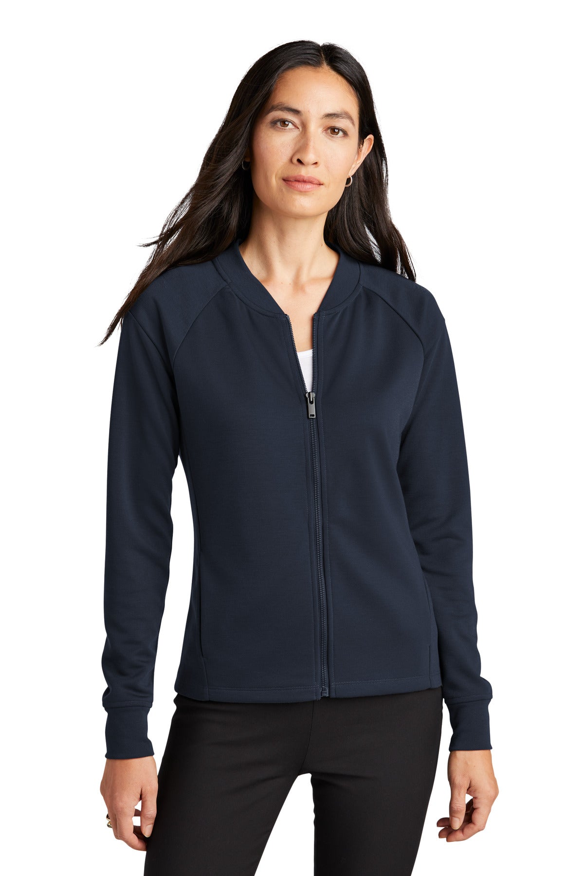 Mercer+Mettle Women's Double-Knit Bomber MM3001 in Night Navy