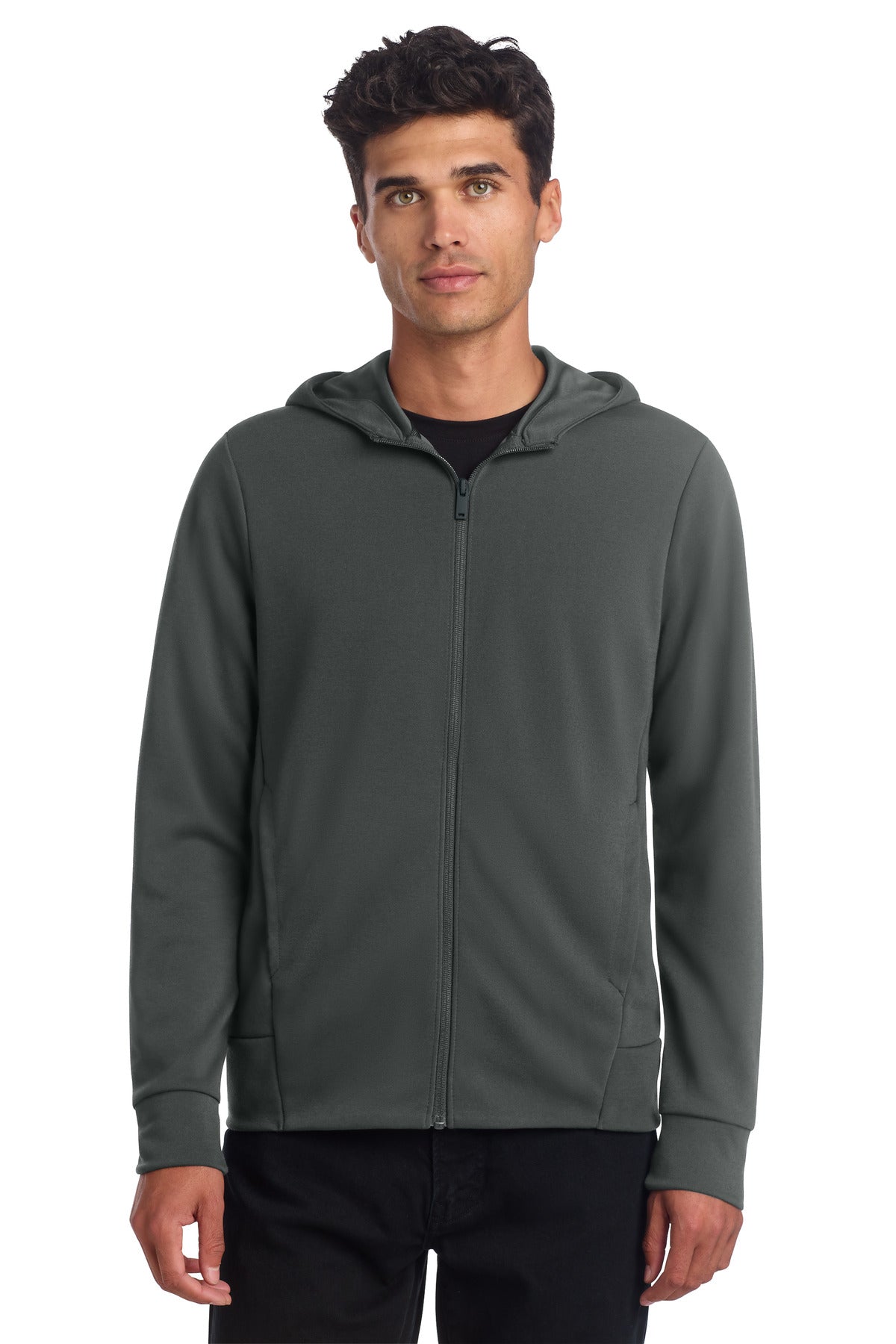 Mercer+Mettle Double-Knit Full-Zip Hoodie MM3002 in Anchor Grey