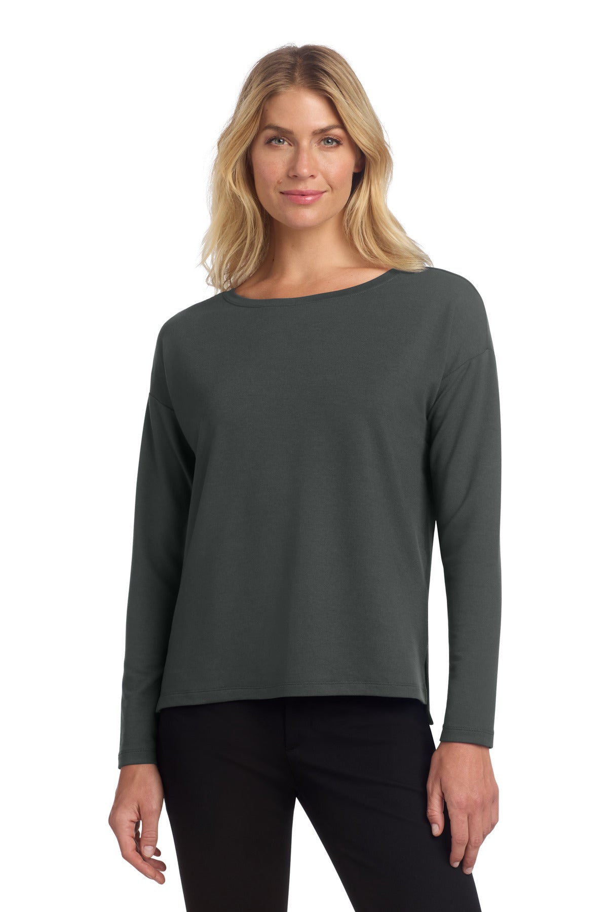 Mercer+Mettle Women's Stretch Drop Shoulder Pullover MM3013 in Anchor Grey