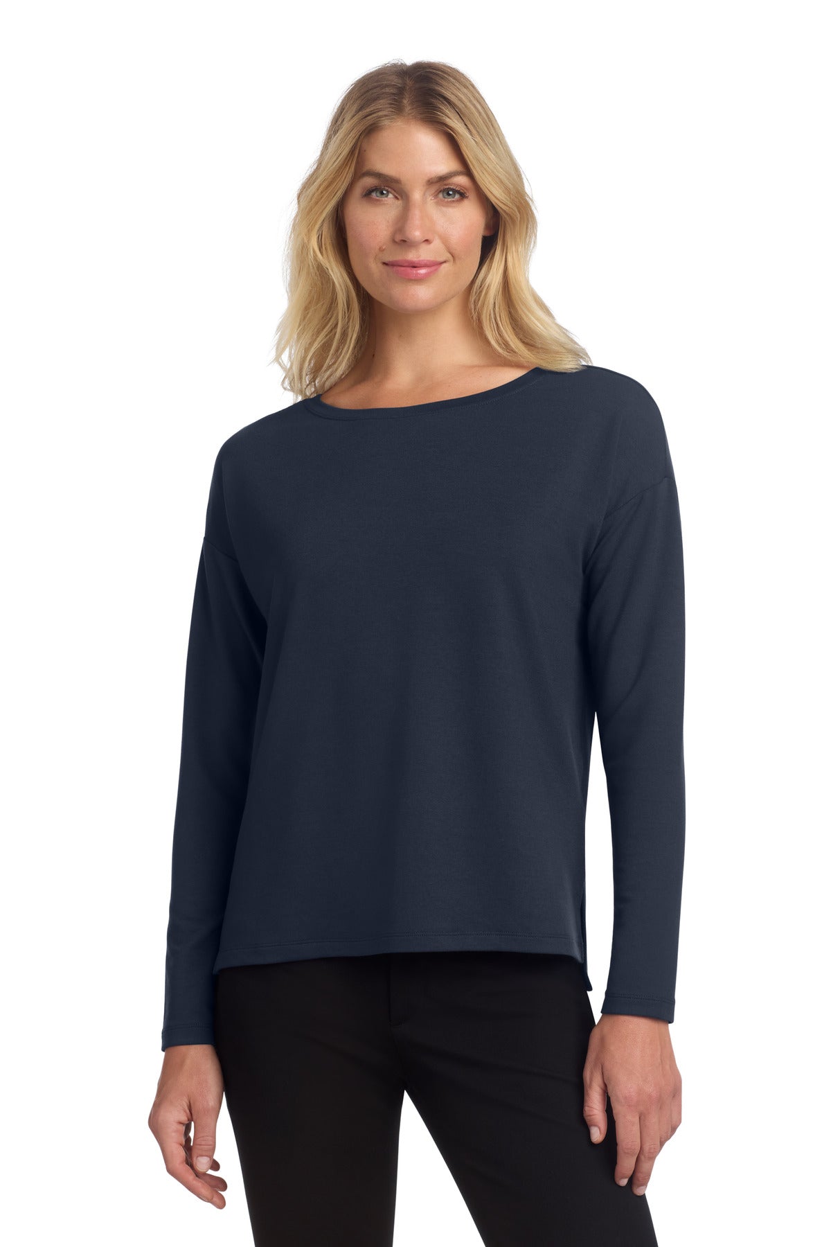Mercer+Mettle Women's Stretch Drop Shoulder Pullover MM3013 in Night Navy