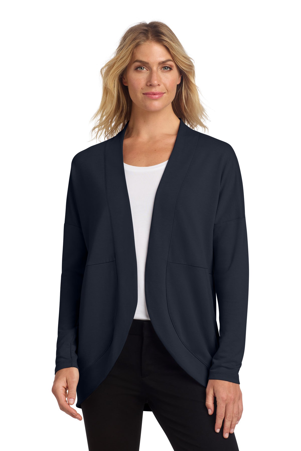 Mercer+Mettle Women's Stretch Open-Front Cardigan MM3015 in Night Navy