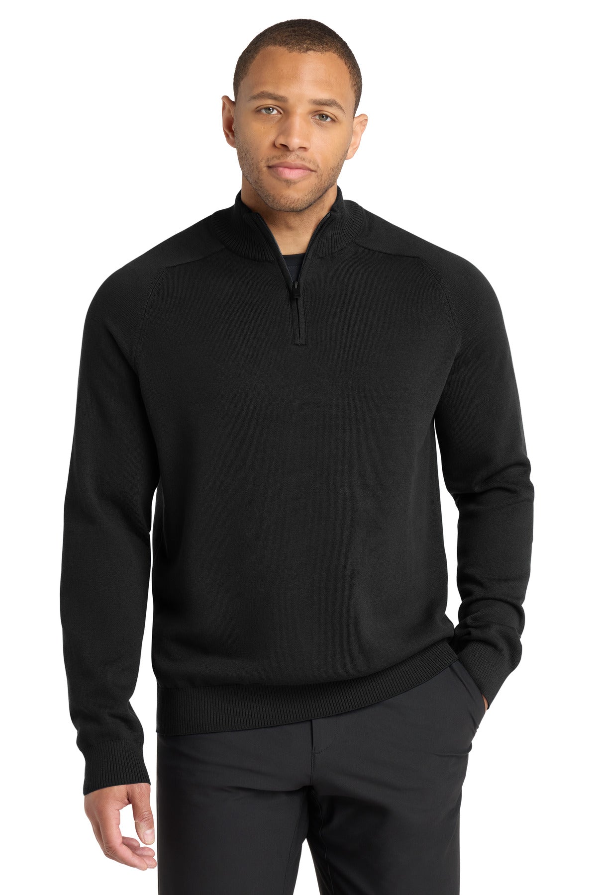 Mercer+Mettle 1/4-Zip Sweater MM3020 in Deep Black