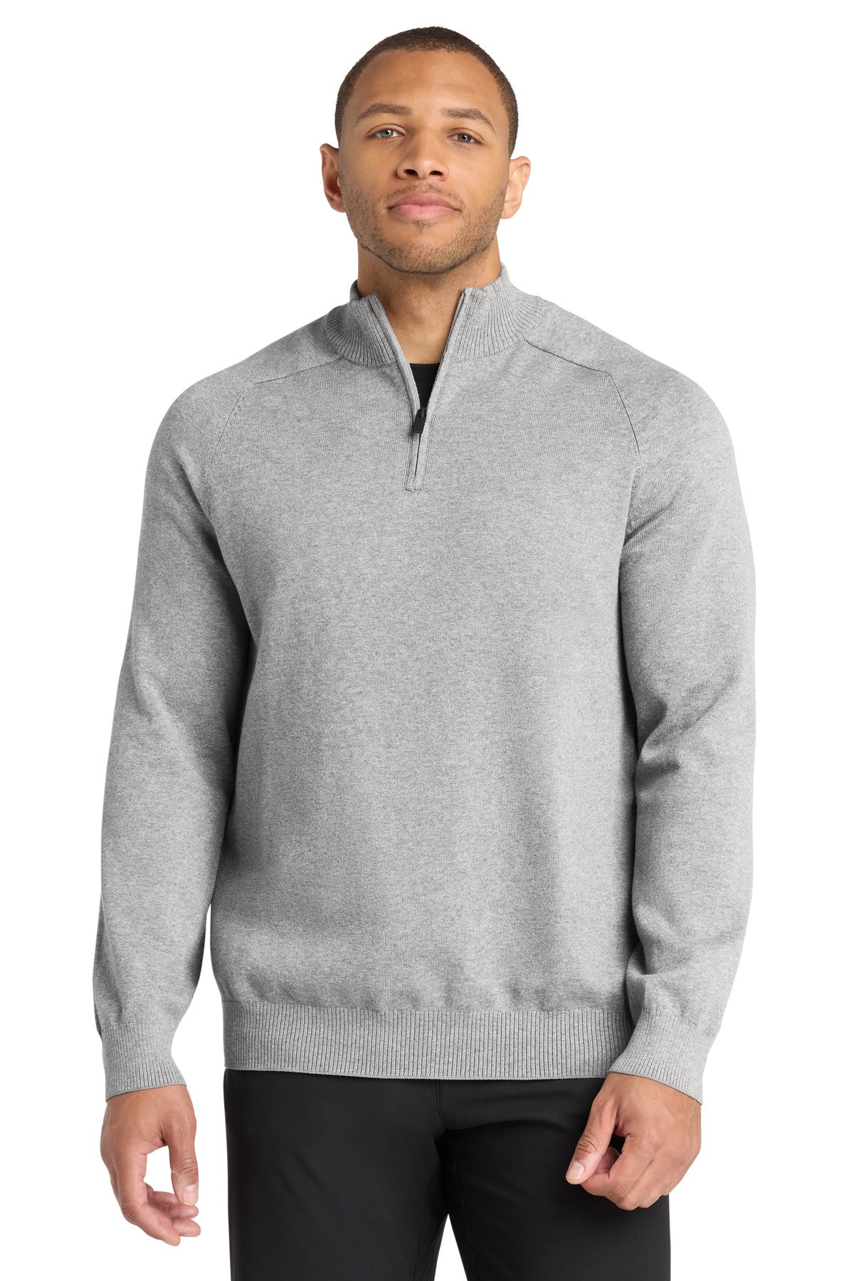 Mercer+Mettle 1/4-Zip Sweater MM3020 in Gusty Grey Heather