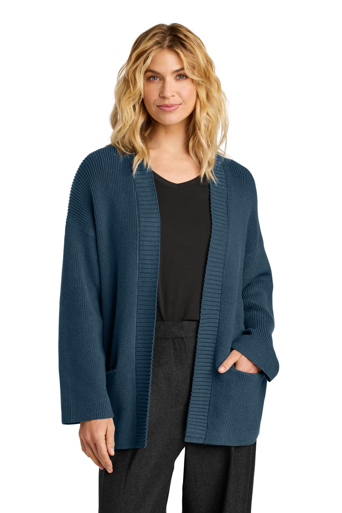 Mercer+Mettle Women's Open Cardi MM3021 in Insignia Blue