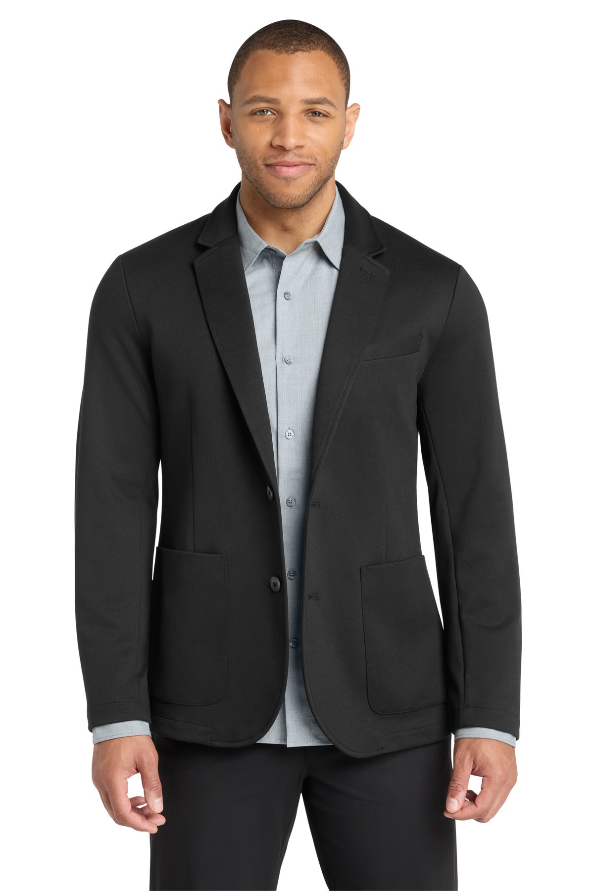 Mercer+Mettle Relaxed Knit Blazer MM3030 in Deep Black