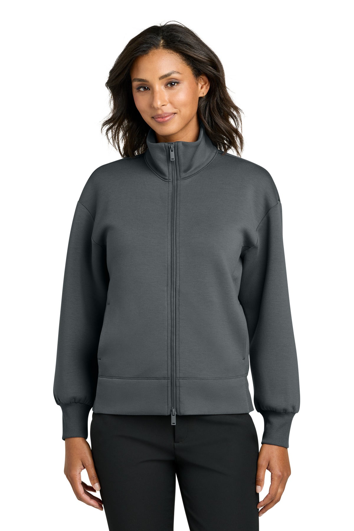 Mercer+Mettle Women's Soft Spacer Full-Zip MM3103 in Storm Grey