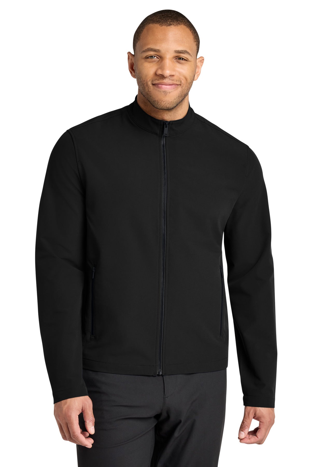 Mercer+Mettle Stretch Soft Shell Jacket MM7102 in Deep Black