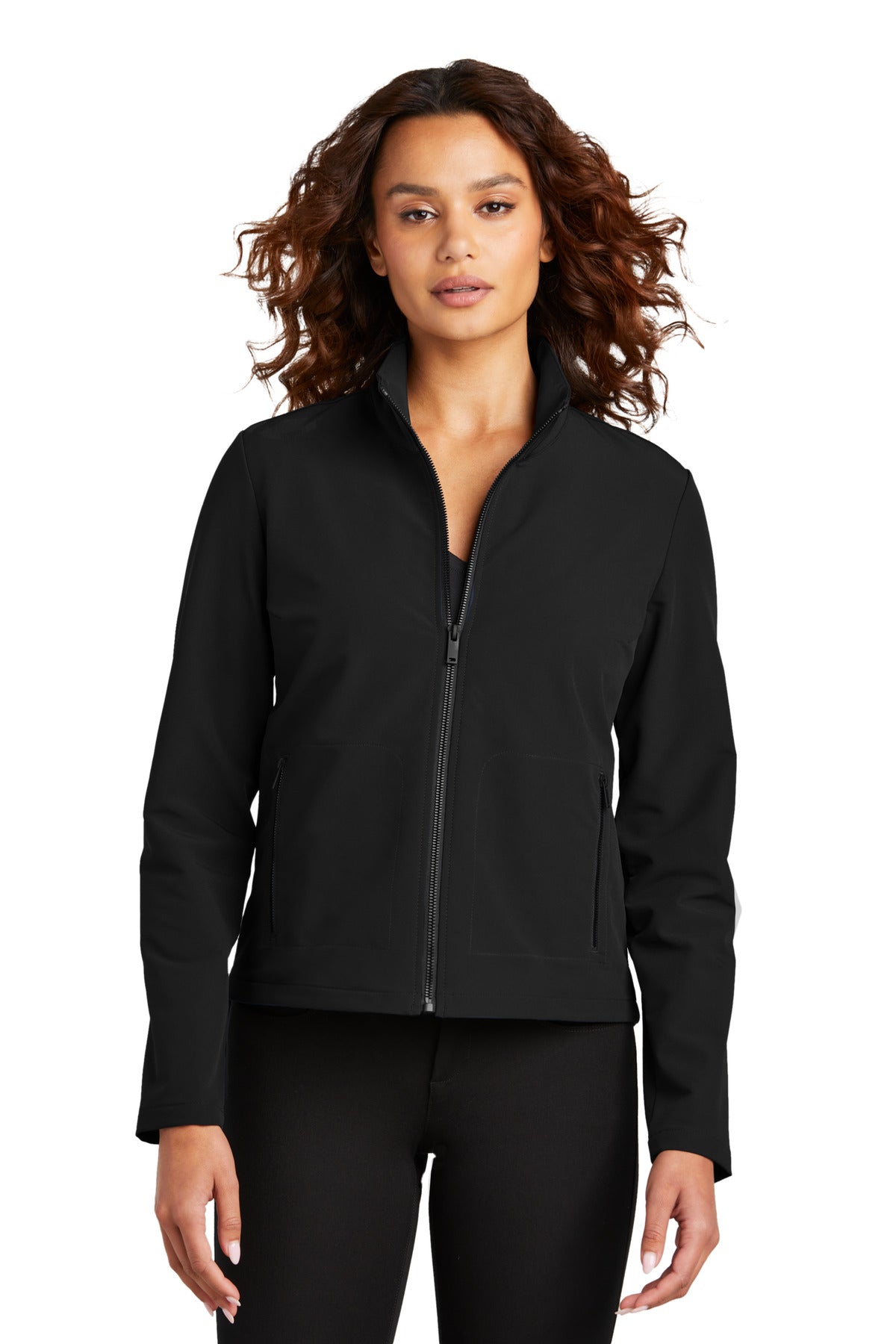 Mercer+Mettle Women's Stretch Soft Shell Jacket MM7103 in Deep Black