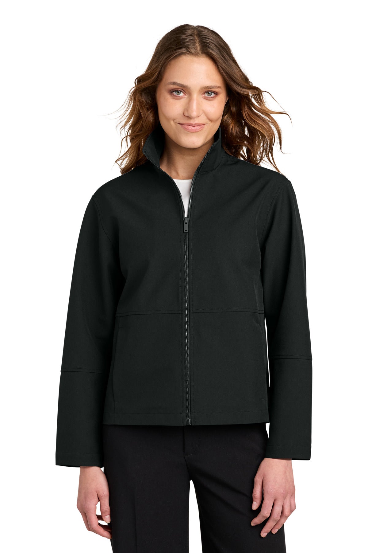 Mercer+Mettle Women's Comfort Soft Shell Jacket MM7105 in Deep Black