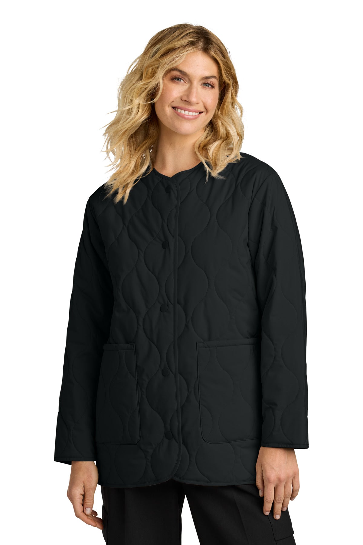 Mercer+Mettle Women's Quilted Liner Jacket MM7203 in Deep Black