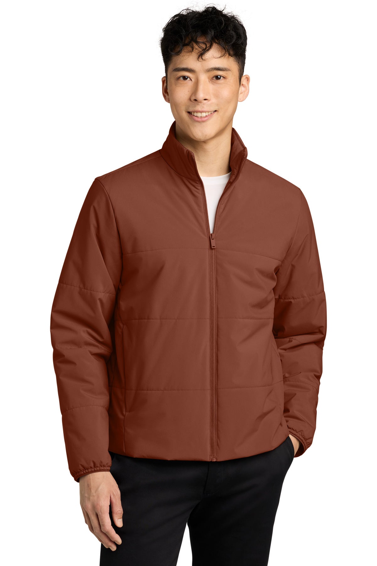 Mercer+Mettle Brookline Quilted Jacket MM7220 in Dark Sienna