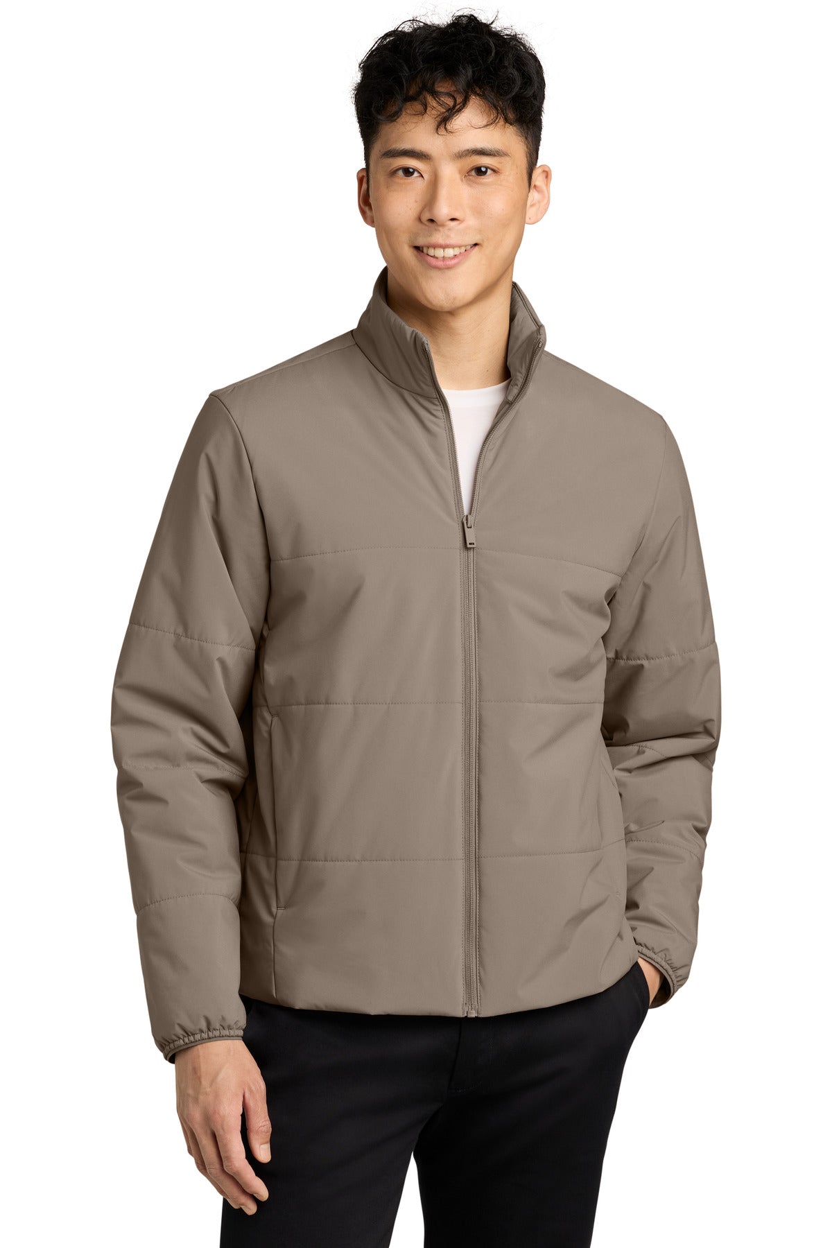 Mercer+Mettle Brookline Quilted Jacket MM7220 in Warm Taupe