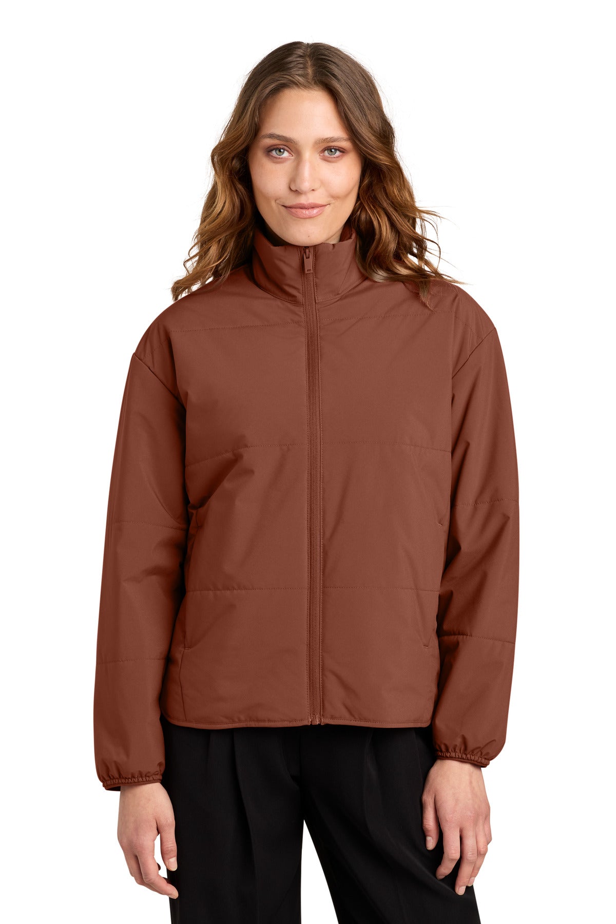 Mercer+Mettle Women's Brookline Quilted Jacket MM7221 in Dark Sienna