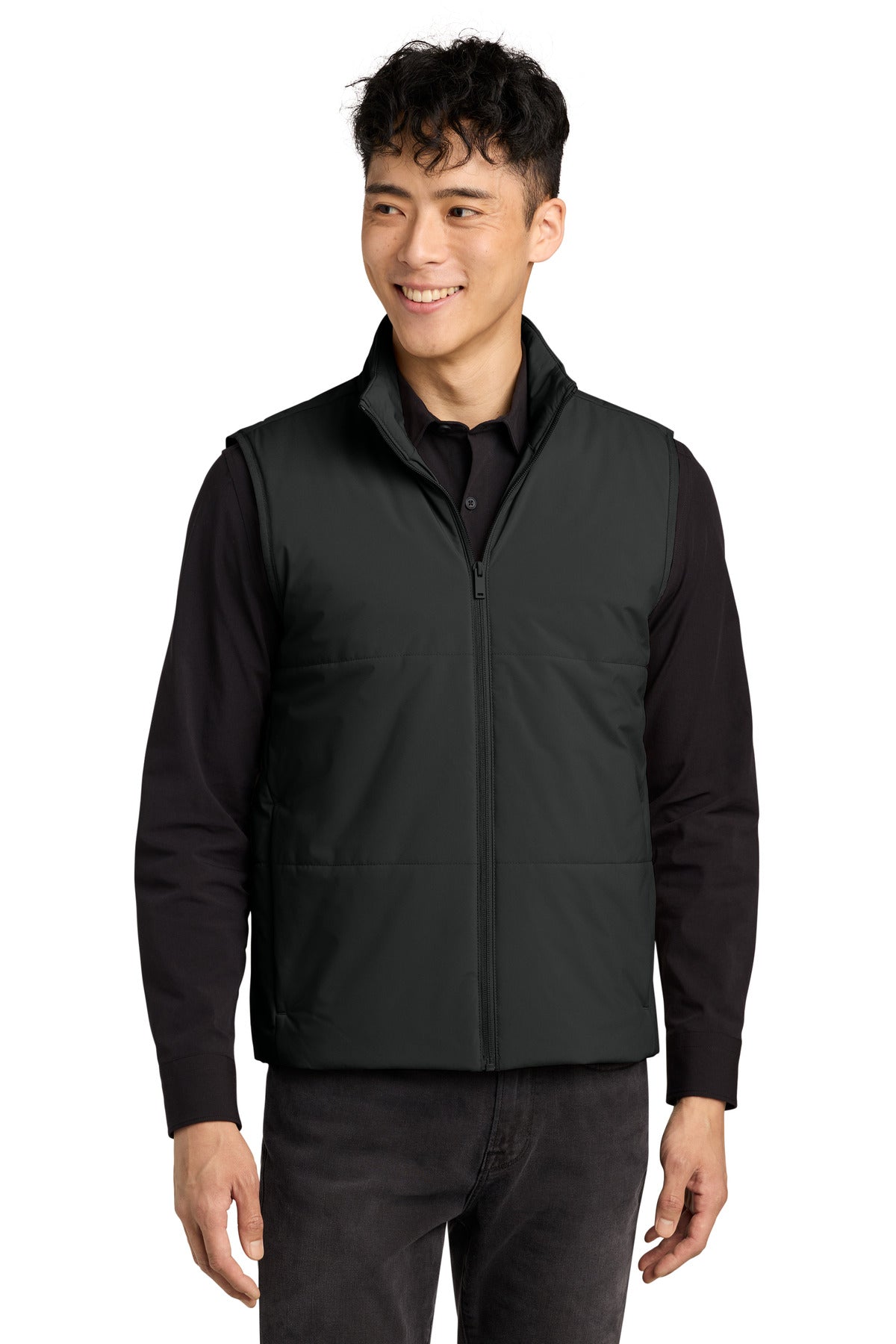 Mercer+Mettle Brookline Quilted Vest MM7222 in Deep Black